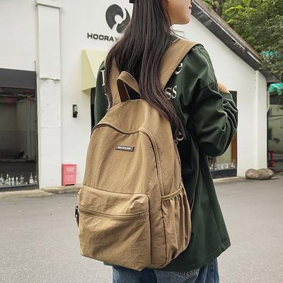 Large Capacity Casual Style Backpack Men's Summer New Fashion Canvas Bag Student Versatile Schoolbag
