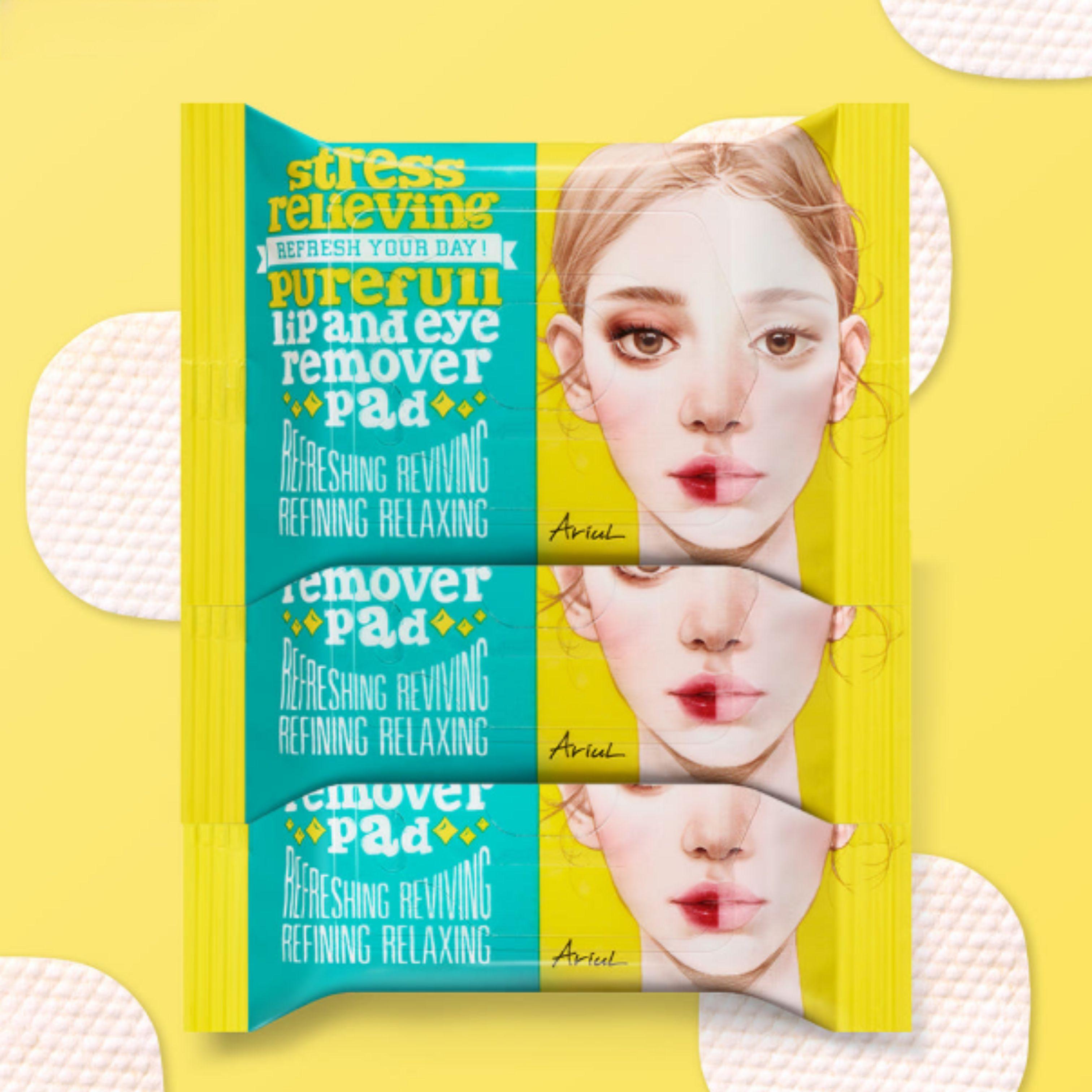 Ariul Stress Relieving Purefull Lip and Eye Remover Pad 30 Sheets x 3-Pack