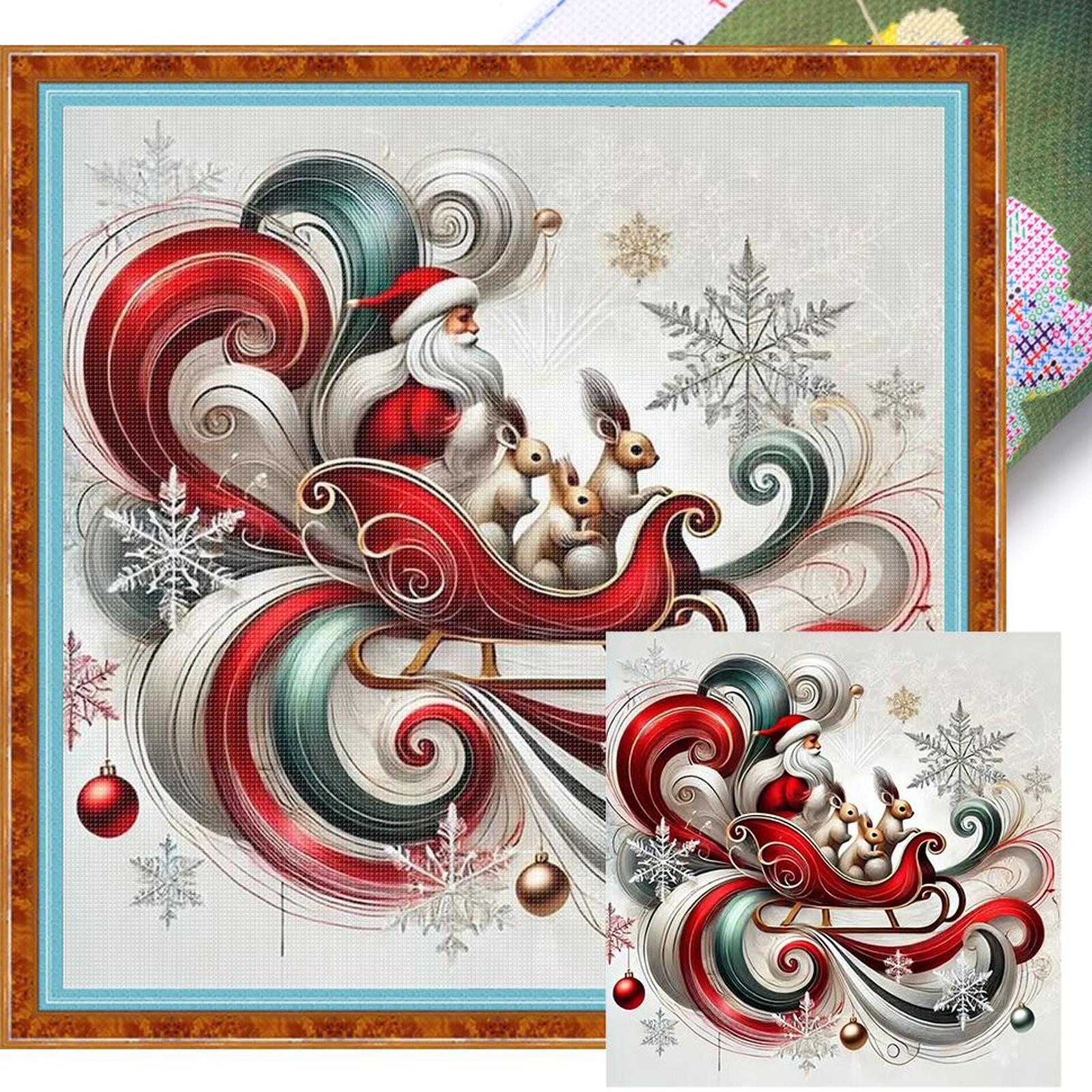 

Cartoon Printed Cross Stitch Kit 40x40cm DIY 11CT Embroidery Craft Set Decor