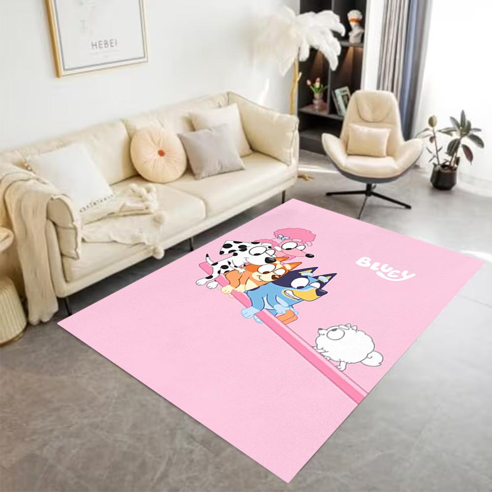 Bluey Friends Adventure Floor Mat Suitable for Kitchen Decorate room Foyer Living Rooms Antislip Carpet Anime Office Decor Best for Christmas