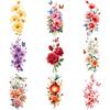 9 Stück Temporäre Tattoos Temporäre Tattoo-Aufkleber Florale Laterne Gelbe Sonnenblumen Orange Lilien Für Schultern Rücken Erwachsene