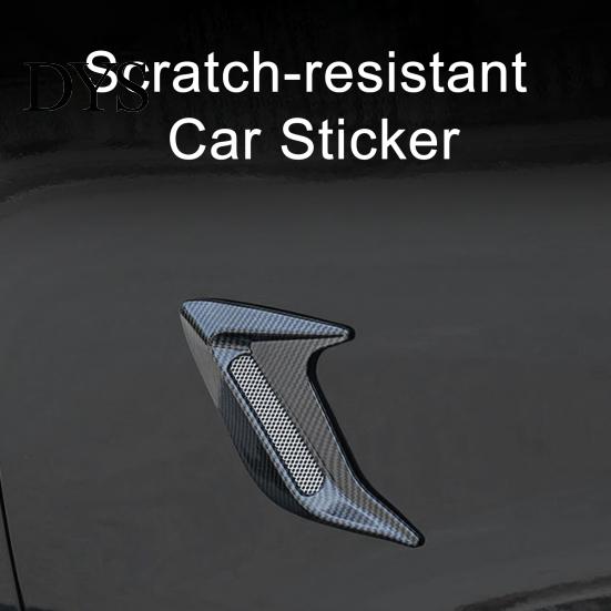 No Drill Car Decoration Shark Gill Side Vent Decals ABS Chrome Fender Trim Self-Adhesive Stick-On Sticker Exterior Hood Ornament Sporty Fit
