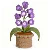 Lily of The Valley Crochet Flowers Artificial Potted Flower with Night Lights Cordless Table Lamp Ornament Desk Home Decorations