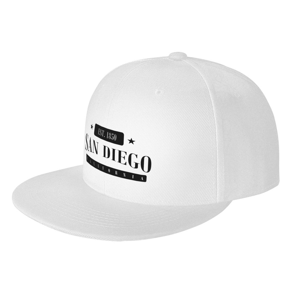 Fashion San Diego Est   Standard Black Flat Brim Sun Hat  Friendly For Large Head Circumference Caps Unisex