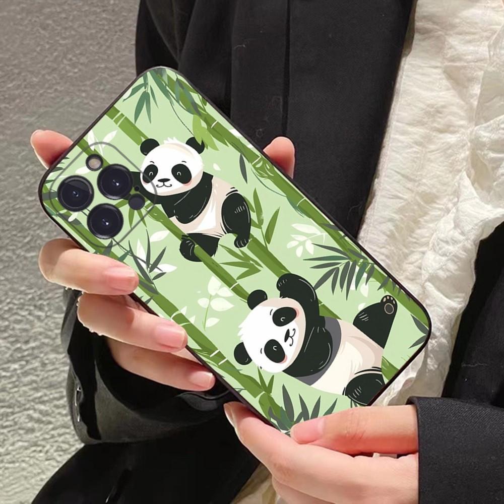 Panda Cute Phone Case For IPhone 16 15 14 11 12 13 Mini Pro XS Max Cover 6 7 8 Plus X Funda Shell