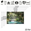 2D Tropical Stone Cave with Waterfall and Turquoise Water Studio Background