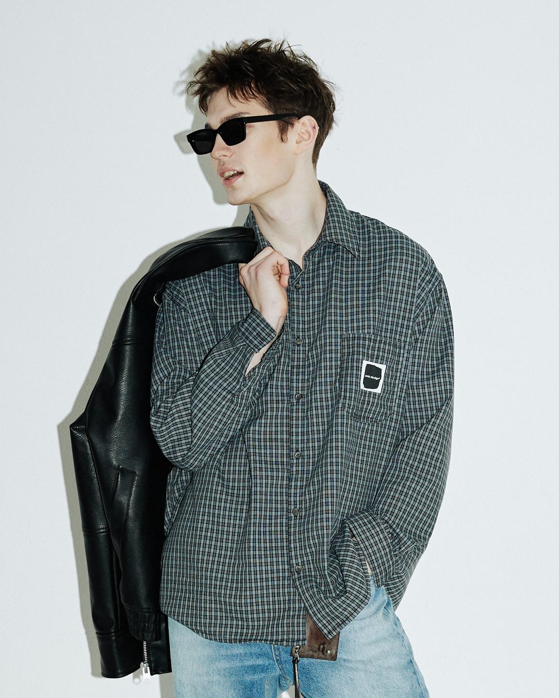 Ambition Vintage Check Shirt (Ash-Blue) Blue/Free