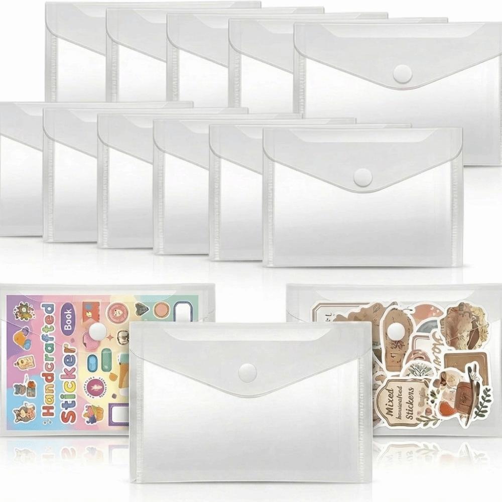 12PCS 4 Size Scrapbook Stamp Storage Bag Waterproof Die Storage Pockets Office