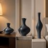 Modern Ceramic Vase with Silver Accent Versatile for Tabletop