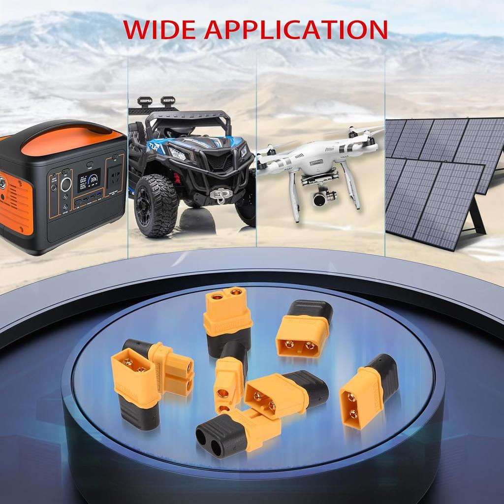 XT60H (XT60 Upgrade) Connectors, XT60H Male Female Bullet Connectors Plugs with Sheath for Lithium Battery RC Planes Car