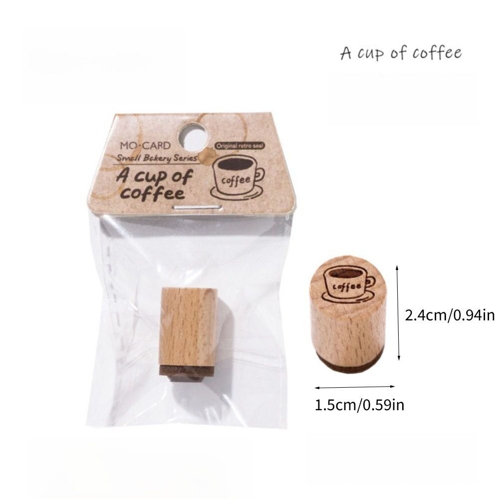 Roztomilé vintage razítko na kávu a chleba, gumové, ve tvaru lahve, dřevěné razítko, scrapbookingová pečeť, denní plánovač