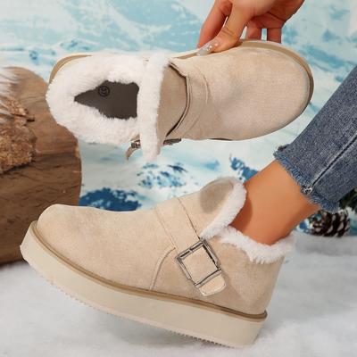 Fashion 2024 Women's Ankle Boots Winter New Thick Bottom Snow Boots Female Plus Velvet Thickened Hairy Big Size Cotton Shoes Woman
