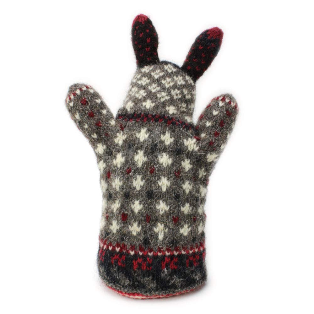 Rabbit (Brown) Puppet Knitting Kit / A Traditional Estonian Knitted Doll from "Anu & Anu's Animal Knits"