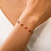 Elegant Red Crystal Zircon Metal Chain Women's Bracelet Red Heart-shaped Bracelet Party Wedding Girl Wrist Jewelry Gift