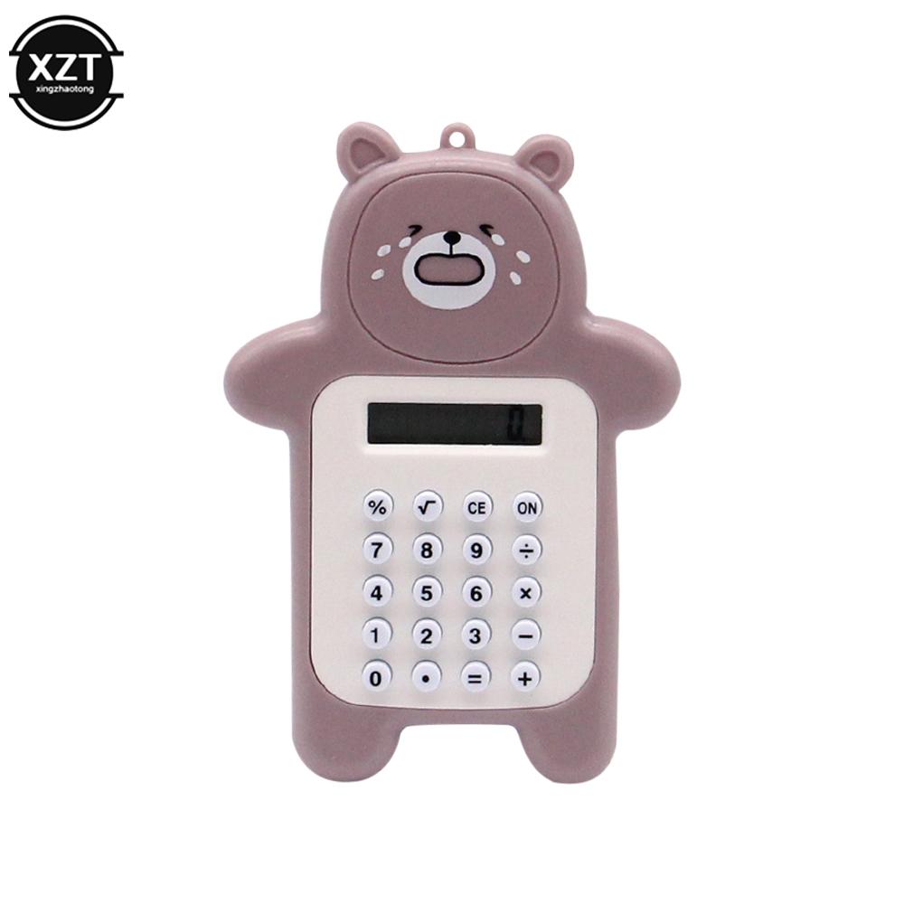 

Портативный мини-калькулятор карманного размера с 8-значным дисплеем, кавайный мультяшный, ультратонкая кнопка, милый калькулятор, школьные принадлежности для ребенка светло-серый
