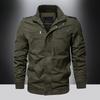 Spring and Autumn Men's Military Jacket Cotton Casual Loose Tooling Jacket Middle-aged and Young Solid Color Multi-Pocket Thin Top Men