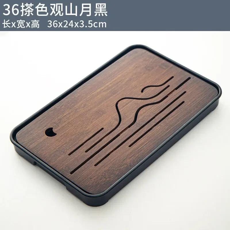 Bamboo Tea Tray Home Living Room Storage Japanese Rectangular Teaware