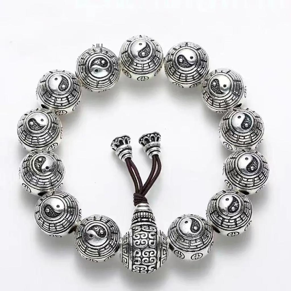 Solid Bracelet to Attract Money, Lion, Pixiu, Bagua Beads, Boys and Girls Couple Jewelry