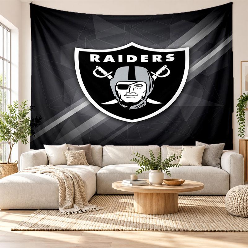 Las Vegas Raiders Wandteppich, Wandbehang aus weichem Stoff, Dekorative Kulisse für Schlafzimmer Heimwandkunst