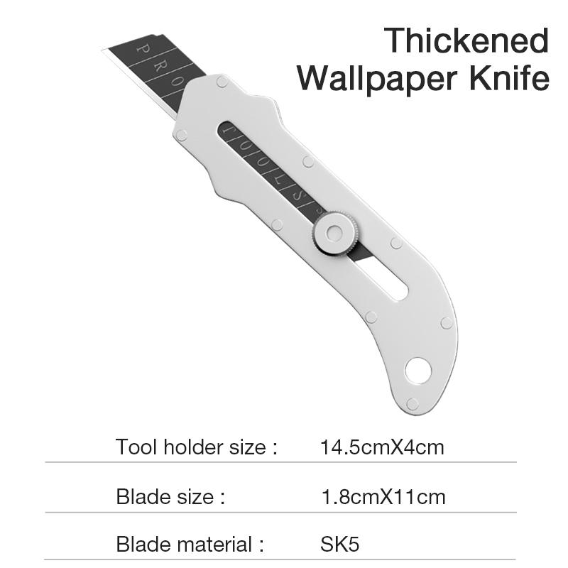 New Stainless Steel Utility Knife Steel Wallpaper Knife Holder Durable Sturdy Fast Cutting Manual Lock