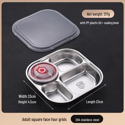 Adult 304 Stainless Steel Divided Meal Set