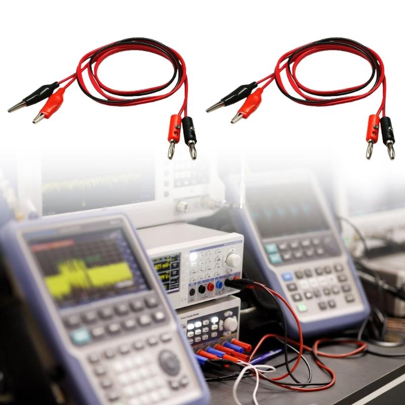 2Pcs Double End Test Leads Wire Line Silicone Banana Plug To Alligator Clip Test Leads Test Cable Leads Connector