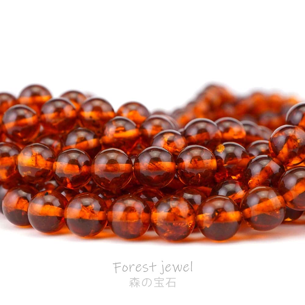 Kraftstein Bernstein 8mm Perlen Rund Verkauf Kraftstein Naturstein 1 Strang 38cm Handgefertigt Armbandmaterial Ca.