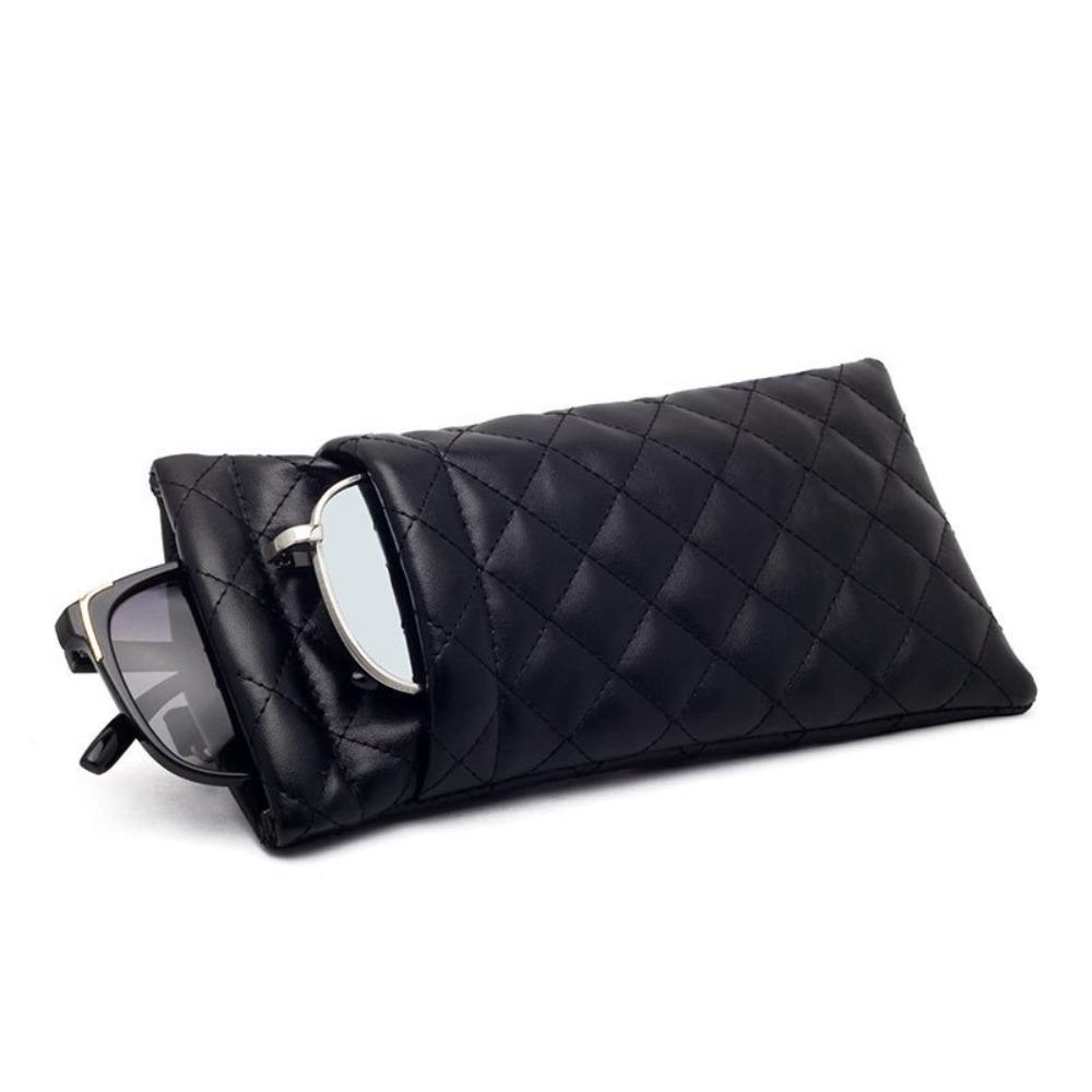 Portable Spring Auto-close Glasses Bag Leather Glasses Storage Bag  Eyewear Protector Case