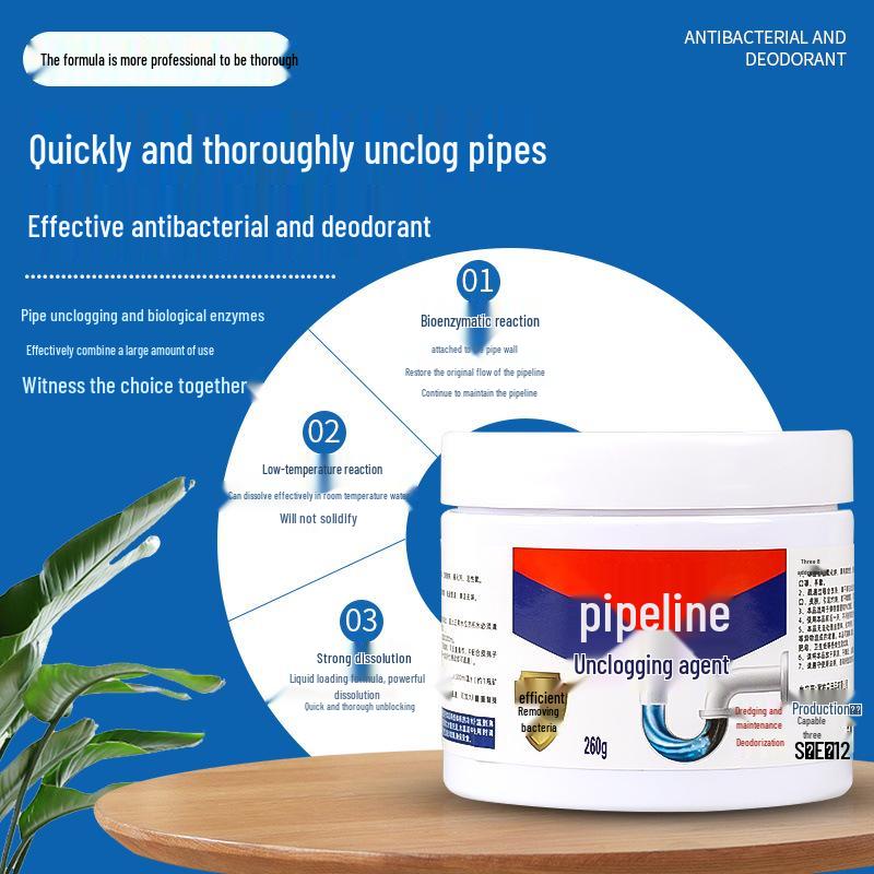 

Специальное средство для прочистки туалетных труб: Растворитель засоров и устранитель запахов Powerful Unclogging 260g