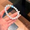 Natural Blue Moonlight Aquamarine Beaded Bracelet Lightweight Jewelry Women Simple Elegant Design