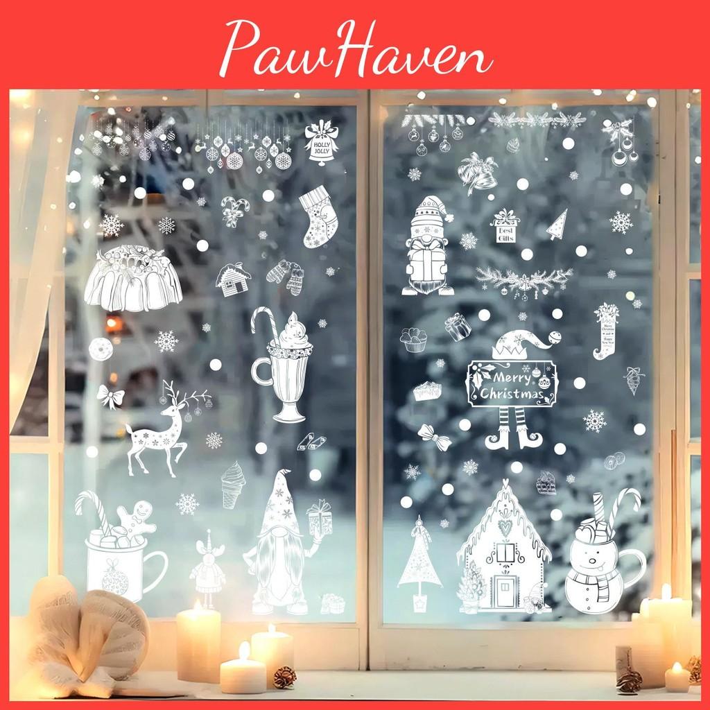 Snowflake Window Reindeer Sticker Static Pvc Glass Decals For Christmas Decor