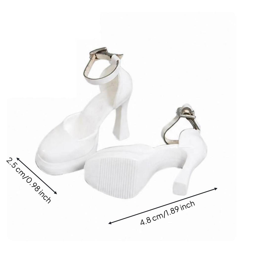 1/6 Scale Doll High Heels Rounded Toe Buckle Strap for Dioramas