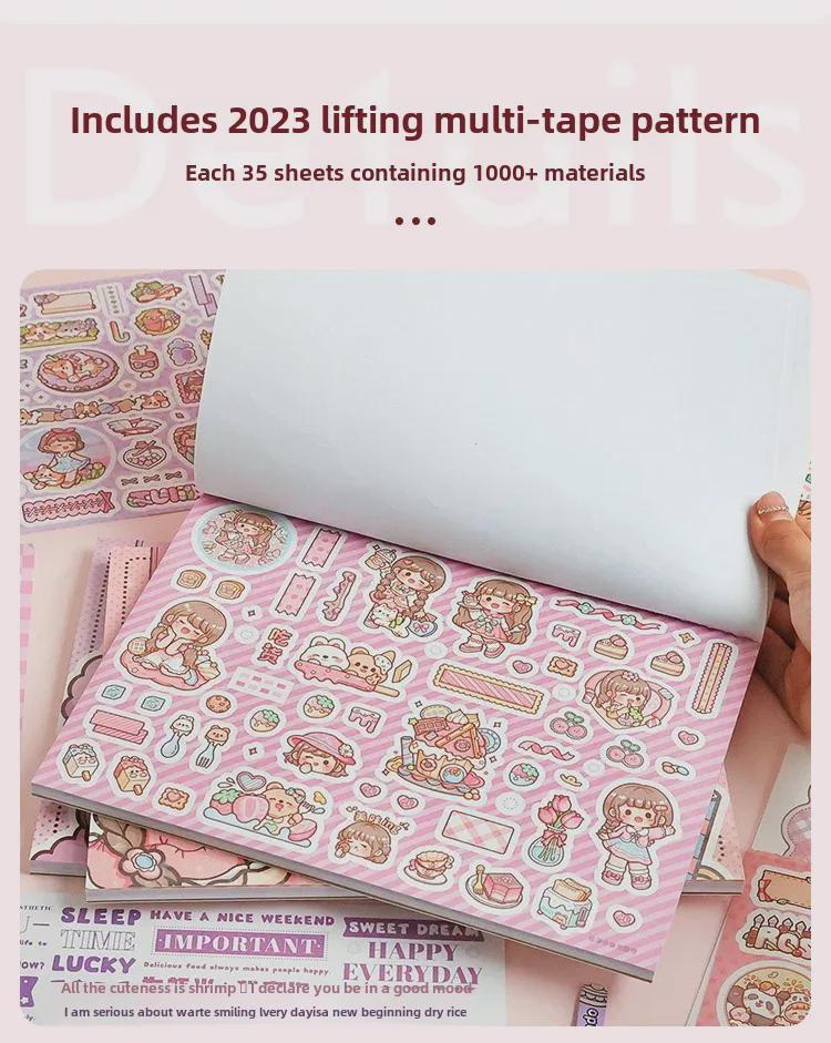 Tirado Roztomilý Ilustrační Zápisník se Samolepkami a Vzory Ozdobného Papíru