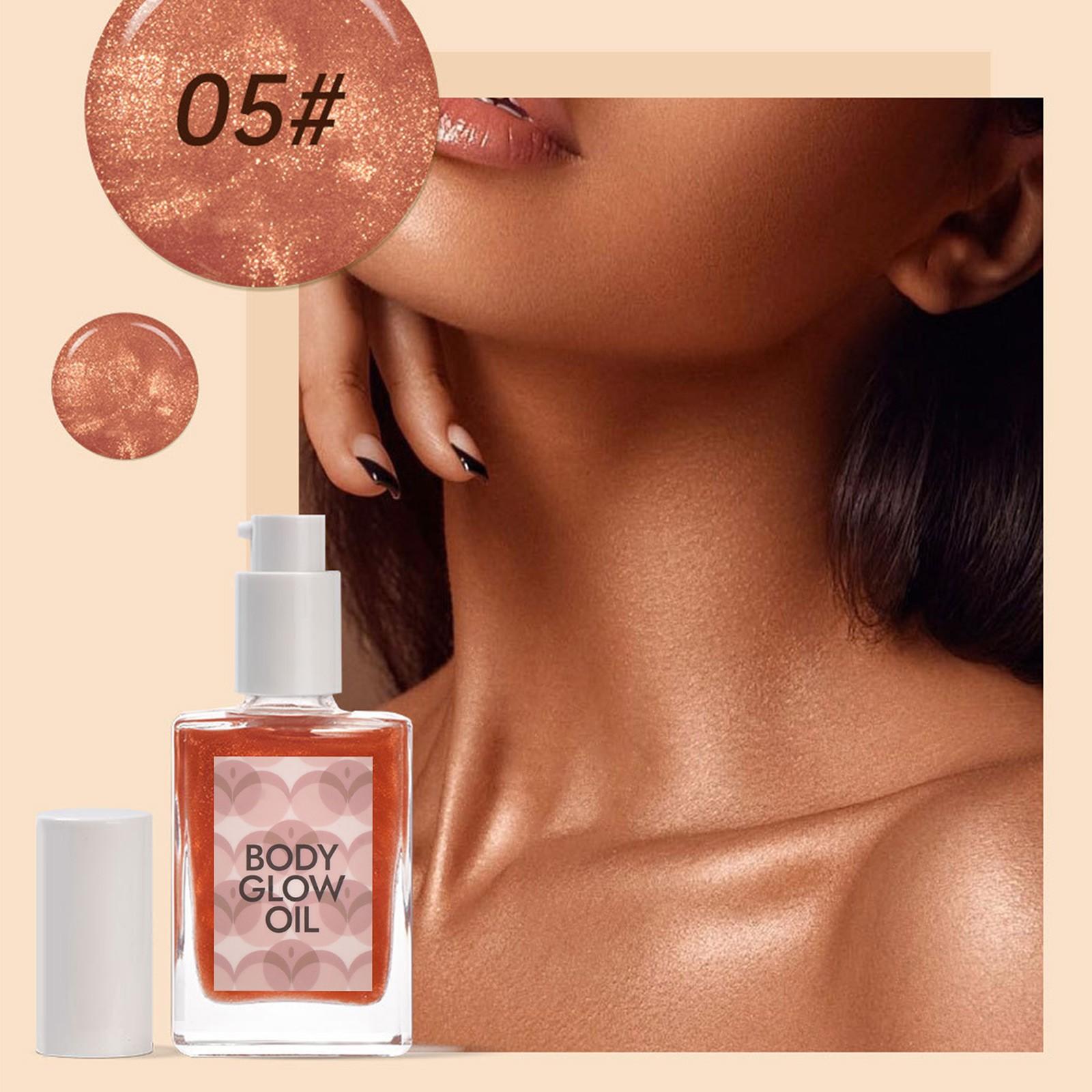 

Масло для тела с блестками, 5 цветов, сияющий жемчуг, хайлайтер для тела, жидкий хайлайтер, осветляющая жидкость для всего тела, 30 мл One Size