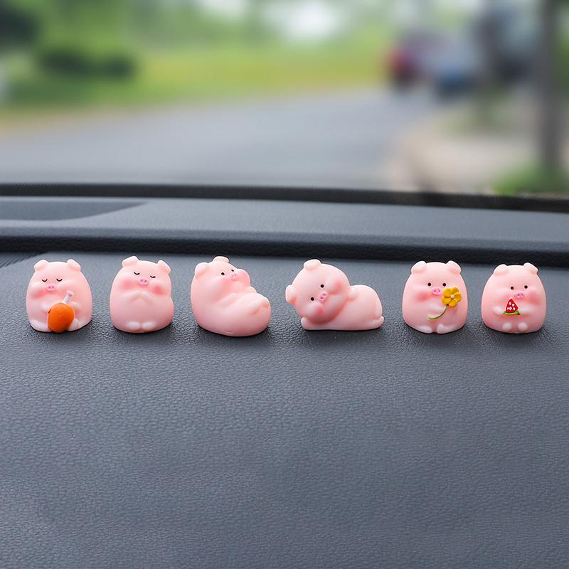 

Мини-свинка украшения приборная панель автомобиля милый мультфильм свинка украшения настольная игрушка кавайи DIY животное кукла аксессуары салон автомобиля