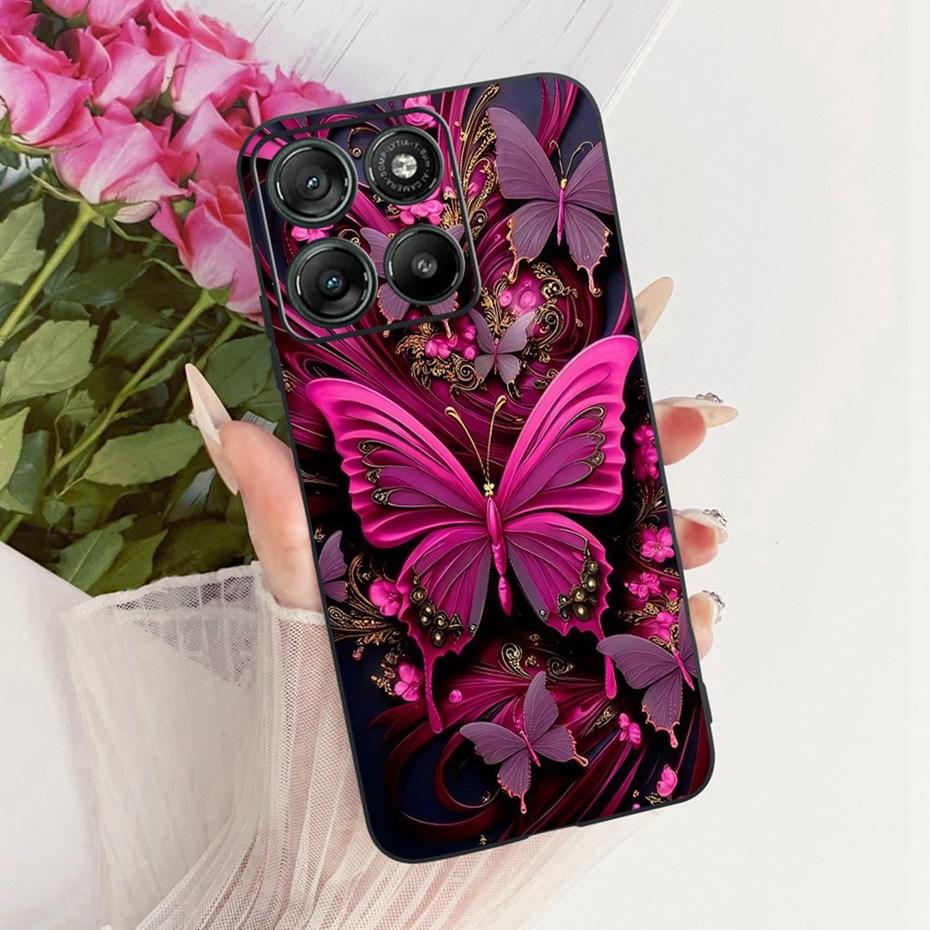Modne etui na telefon z literami dla Motorola Moto G77 G67 Tylna osłona dla MOTO G67 G77 5G Miękkie czarne silikonowe etui