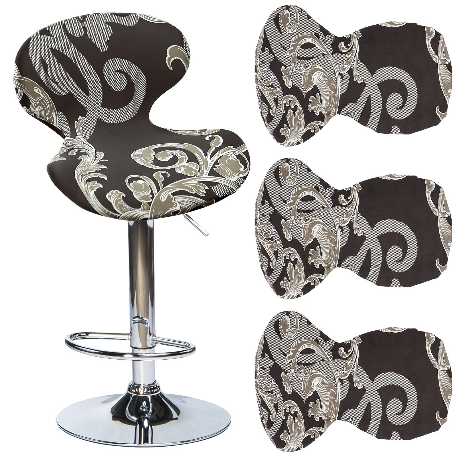 

4 шт. жаккардовые чехлы на барные стулья, защитные чехлы для стульев с короткой спинкой, плотно облегающие чехлы на сиденья для бара в столовой, для отеля, вечеринки