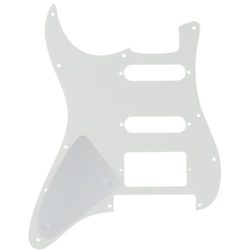 Musiclily Pro 11-Hole HSS ST Stratocaster Pickguard, Made In America/Mexico, for Fender Strat Electric Guitar with Floyd Rose Bridge, 3-Ply Parchment