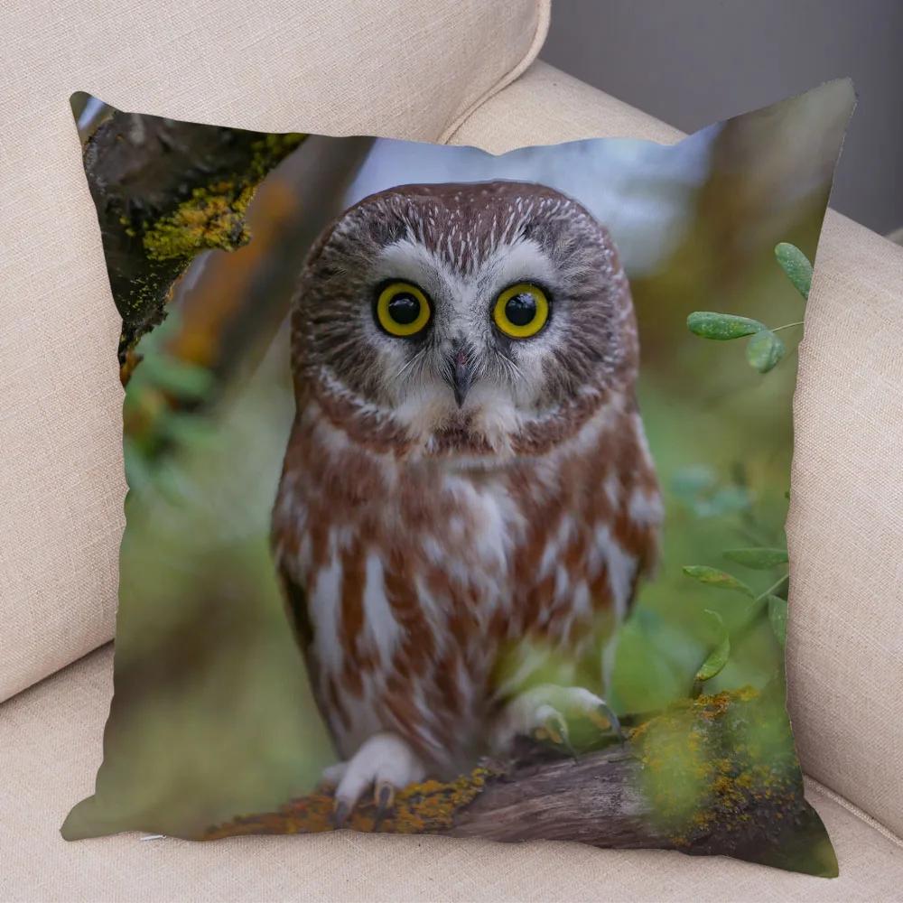 Cute Animal Pillowcase Wild Owl Cushion Cover Decorative Sofa Home Children's Room