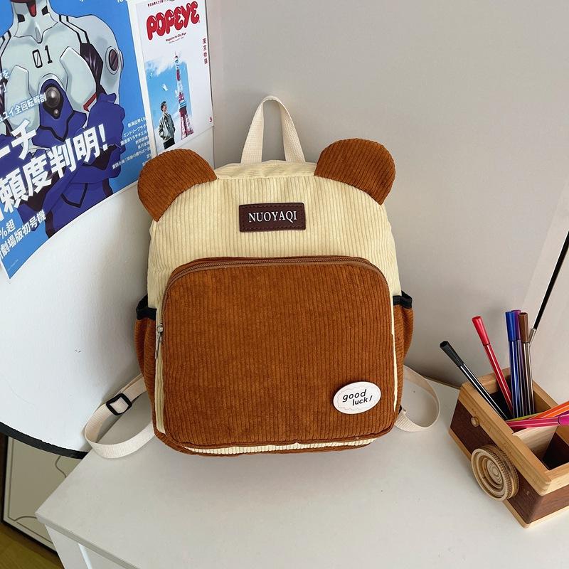 

Мультяшный рюкзак для девочки новый милый студенческий школьный рюкзак фланелевая текстура легкая сумка one size fits all коричневый