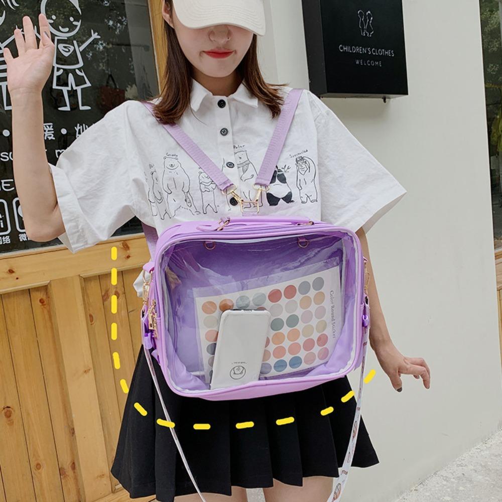 

Прозрачная желейная сумка Рюкзак большой вместимости Удобная сумка через плечо