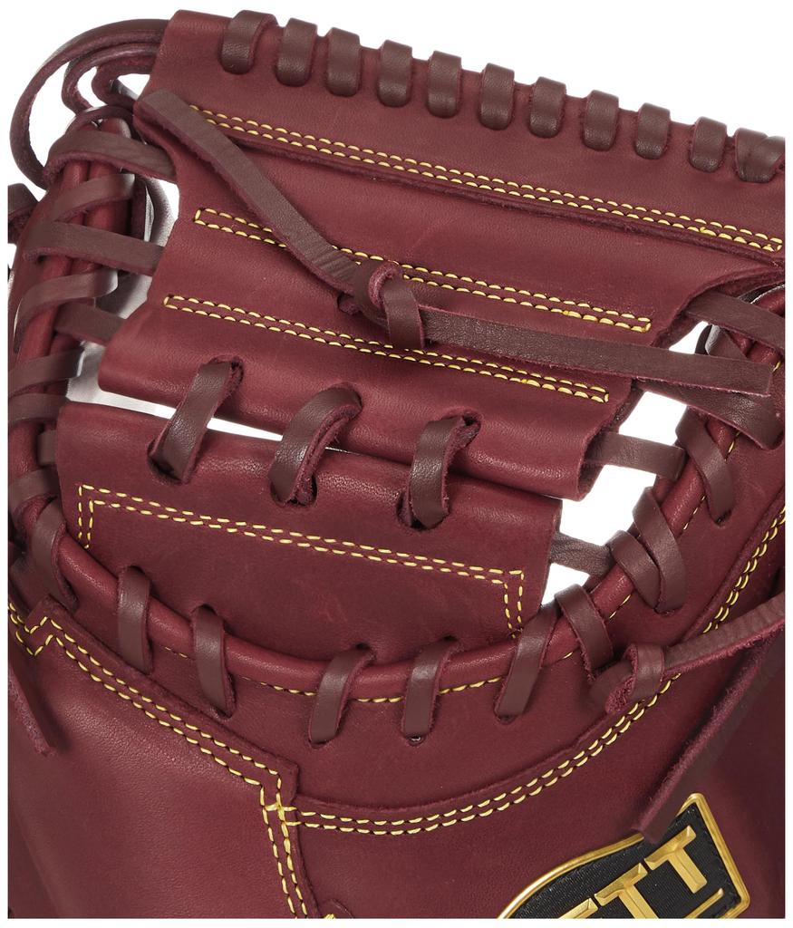 ZETT Soft Steer Baseball Bordeaux Brown BRCB35512 Catcher's Mitt, (4000), Right-Handed Throw,
