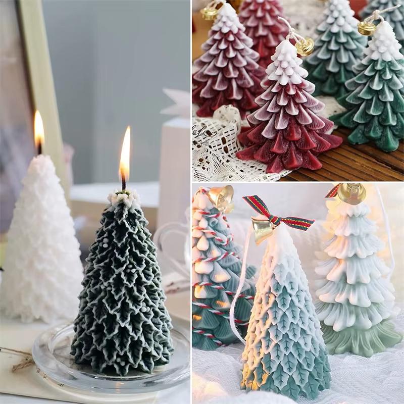3D Weihnachtsdeko Kerzen Silikonform für DIY Weihnachtsbaum Aromatherapie Harz Gipsform Handgefertigt Schokoladenkuchen Herstellung