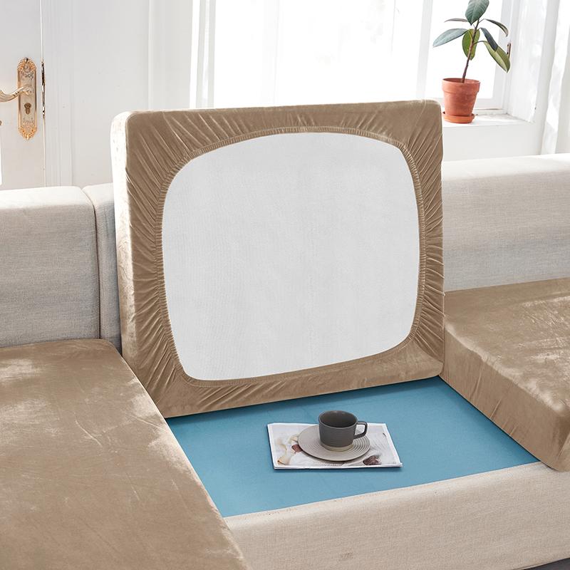 Velvet Sofa Seat Covers For Living Room Plush Sofa Cushion Covers Thick Soft Stretch Sofas Couch Slipcover Furniture Protector
