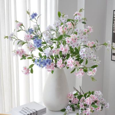 Soft Texture Artificial Blue Snowflake 87CM Length Fake Flower Branches  Party Decor