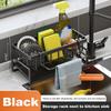 Multifunctional Rustproof Kitchen Sink Sponge Holder with Removable Dishcloth Rack for Effective Countertop Organization