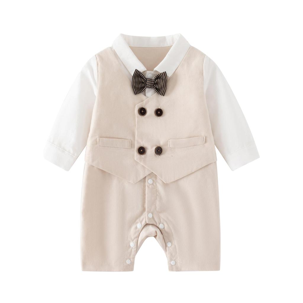 CORELAVISH Ceremony Newborn Perfect for Shrine Hospital and Baby Long Sleeves Dress, Coverall, Tuxedo, 2-Way, Boy, Visits, Discharges, Showers, Kids'