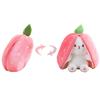 18cm Creative Funny Doll Carrot Rabbit Plush Toy Stuffed Soft Hiding In Strawberry Bunny Bag Toys for Kids Girls Birthday Gift