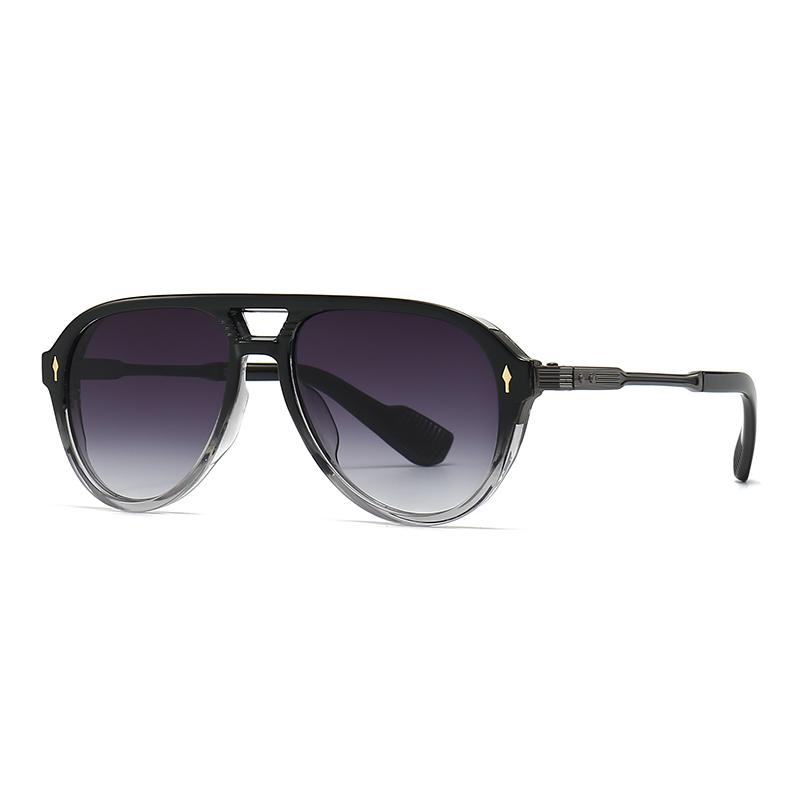 New European American Mens Aviator Sunglasses Retro Double Brorgon Square Frame UV Protection Fashion Eyewear