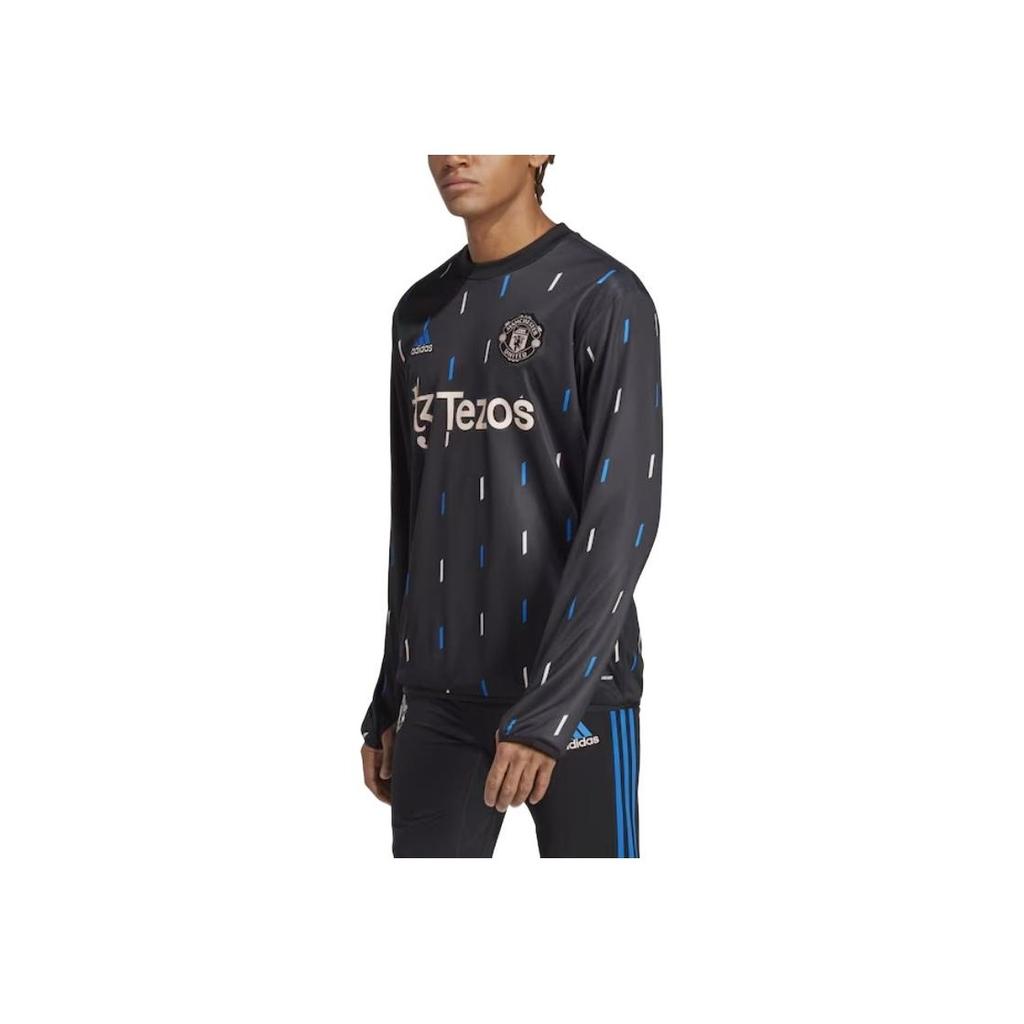 Adidas Manchester United 22/23 Pre-Match Warm Top Comfortable Football Shirt Men Tops Black HT4306